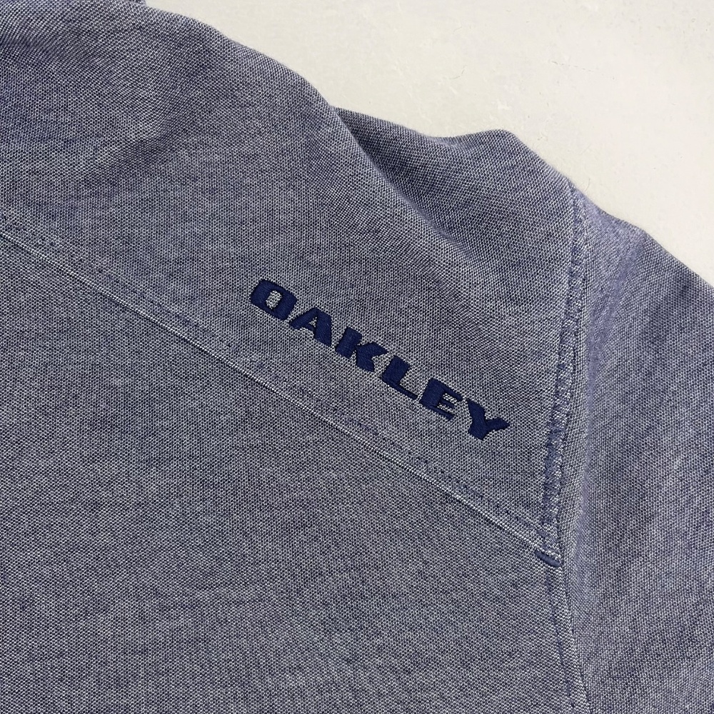 Oakley Mens T-Long Fit Size‎ Medium Polo Shirt Blue Short Sleeve Collar Pocket - Picture 5 of 10